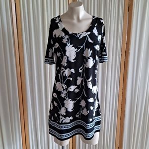 LOFT Blue floral dress with sleeves, xsp